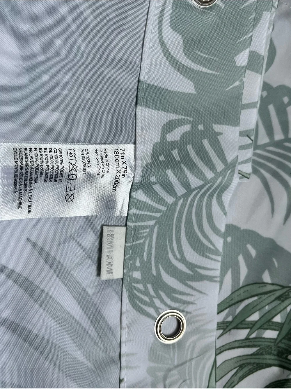Green Tropical Palm Shower Curtain - Classic Botanical Print with bag